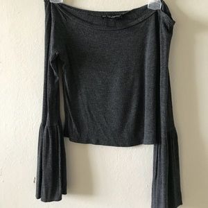 Strapless charcoal crop top